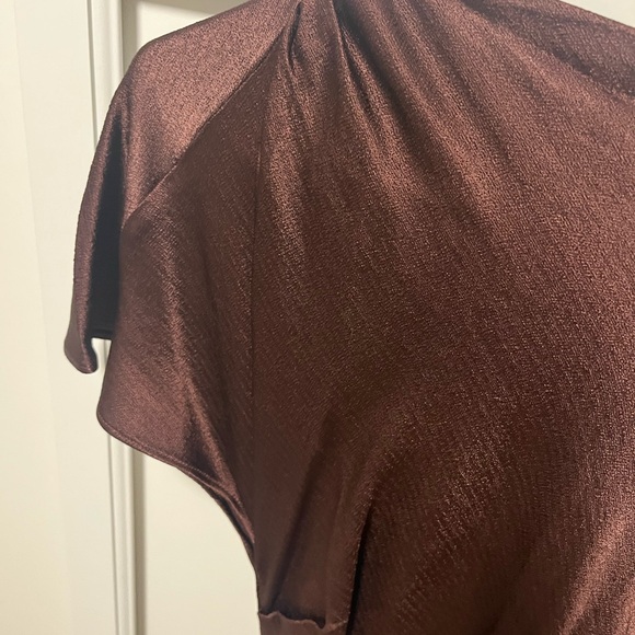 Banana Republic ASYMMETRICAL HAMMERED SATIN DRAPED MAXI DRESS - Picture 7 of 7